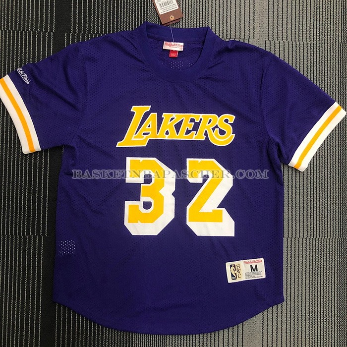 Maillot Manche Courte Los Angeles Lakers Magic Johnson NO 32 Volet